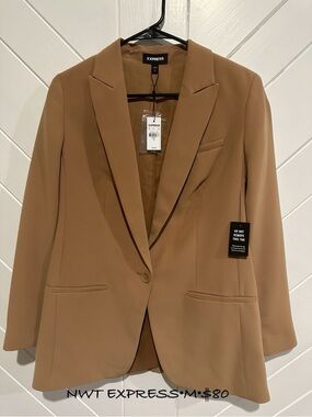 Express Women's Tan Single-Button Blazer